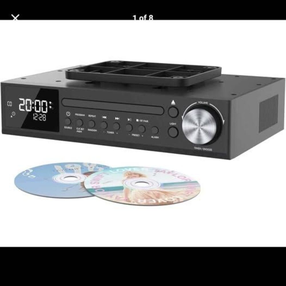 Under Cabinet Bluetooth CD Player with FM Radio and LED Light - New in box